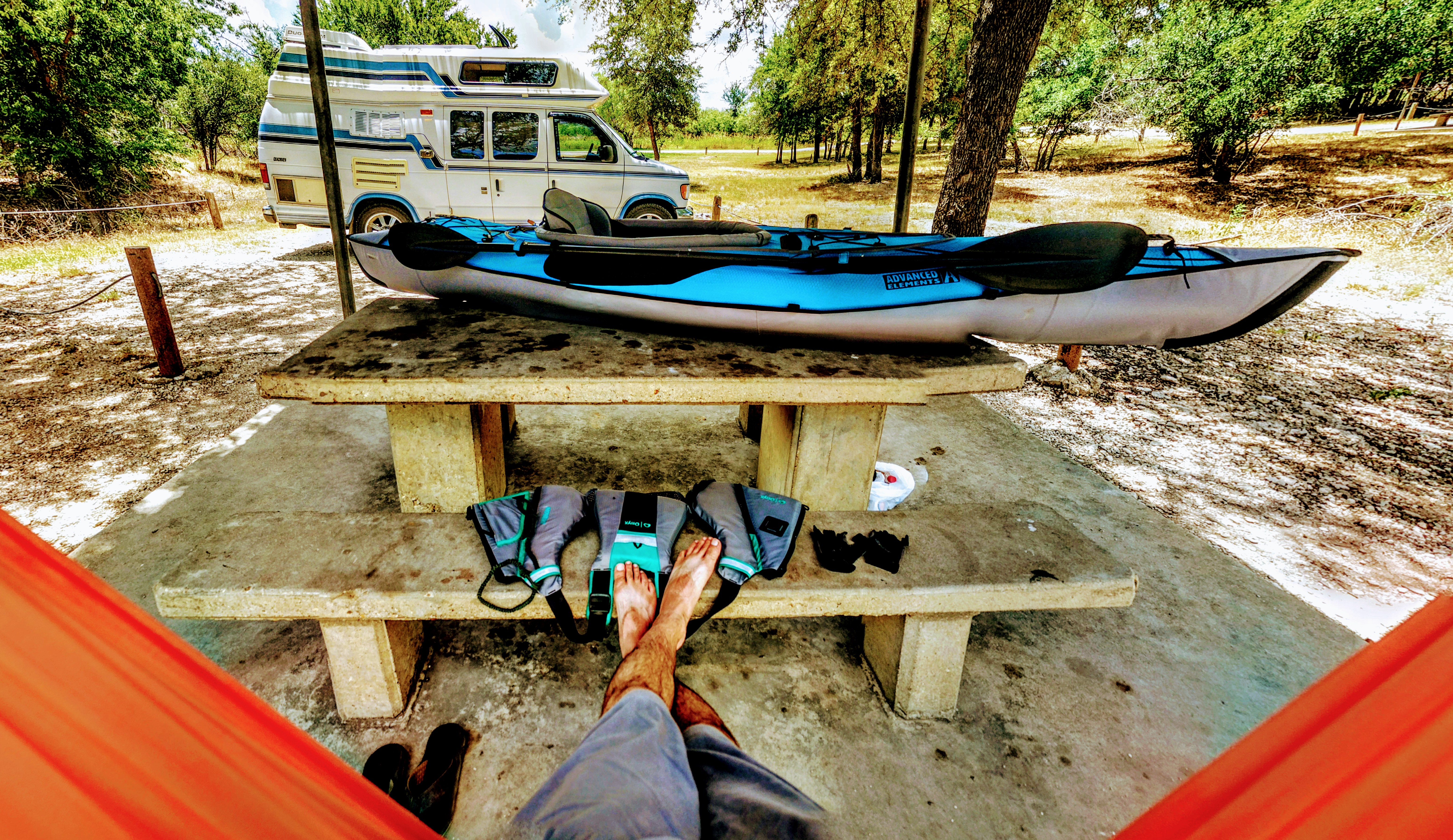 PANO WITH KAYAK IN HAMMOCK